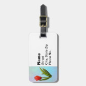 Tulpen - Enkele Rode Tulp Bagagelabel (Voorkant verticaal)