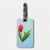 Tulpen - Enkele Rode Tulp Bagagelabel (Achterkant verticaal)