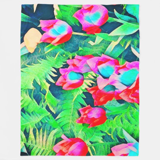 Tulpen Fleece Deken (Voorkant)