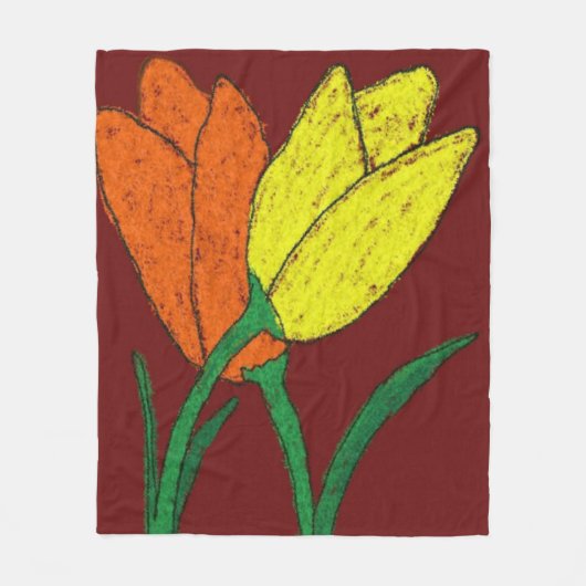 Tulpen Fleece Deken (Voorkant)