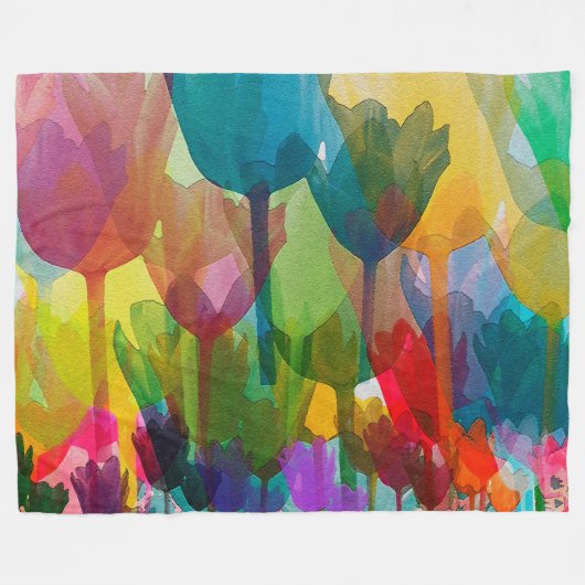 Tulpen Fleece Deken (Voorkant (Horizontaal))