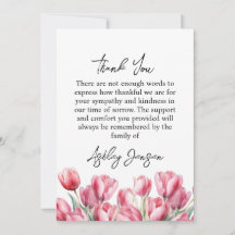 Tulpen Foto Dankkaart voor een overledene