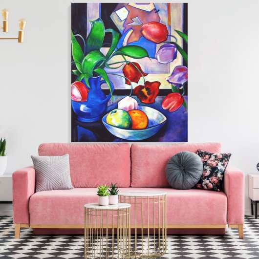 Tulpen & Fruit - Canvas Print (Insitu (Woonkamer))