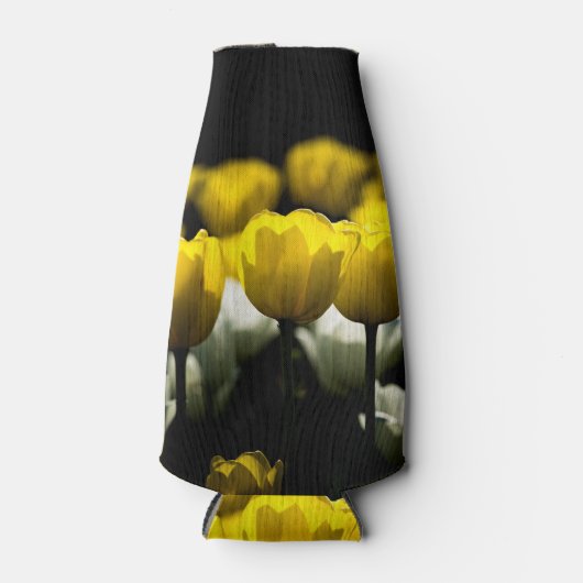 Tulpen geel en wit flesjeskoeler (Voorkant)
