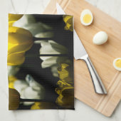 Tulpen geel en wit theedoek (Quarter Fold)