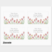 Tulpen Gekleurd Potlood, Pen & Ink Patroon labels (Vel)