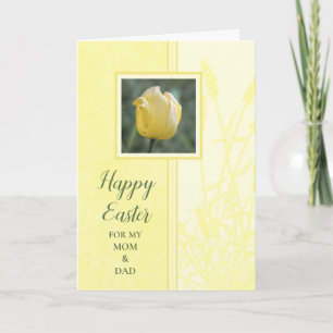 Tulpen Gelukkig Pasen Mama en Papa Feestdagen Kaart