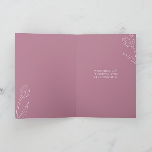 Tulpen Gelukkige Verjaardag aangepaste tekst elke Kaart (Binnen)