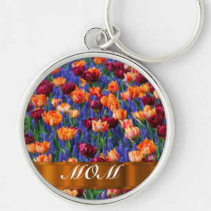 Tulpen gepersonaliseerde moeder sleutelhanger