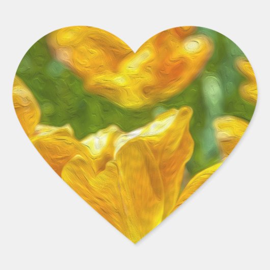 Tulpen, geverfd hart sticker (Voorkant)