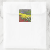 Tulpen, grafiethyacinth en affodils, vierkante sticker (Tas)