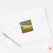 Tulpen, grafiethyacinth en affodils, vierkante sticker (Envelop)