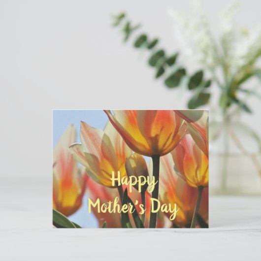 Tulpen Happy Moederdag Briefkaart (Staand voorkant)