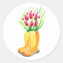 Tulpen helder op maat gemaakte sticker Floral kleu