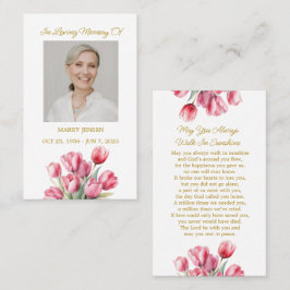 Tulpen Herdenkingsfoto Rouwdienst Gebedenkaart Visitekaartje