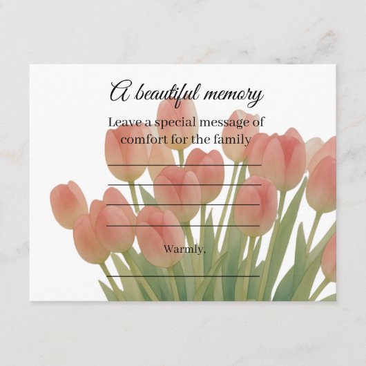 Tulpen Herdenkingskaart Informatiekaartje (Voorkant)