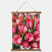 Tulpen Hout Topped Wandtapijt Hangend Wandkleed (Voorkant)