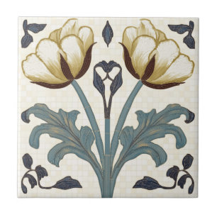Tulpen in Art Nouveau-stijl Tegeltje
