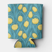 Tulpen in blauw en geel blikjeskoeler (Voorkant)