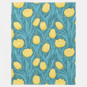 Tulpen in blauw en geel fleece deken (Voorkant)