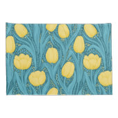 Tulpen in blauw en geel kussensloop (Achterkant-Rechts)