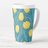 Tulpen in blauw en geel latte mok (Rechterhoek)