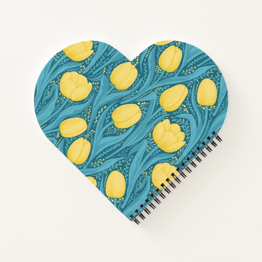 Tulpen in blauw en geel notitieboek (Achterkant)