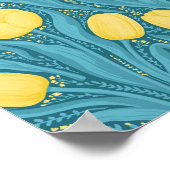 Tulpen in blauw en geel poster (Hoek)