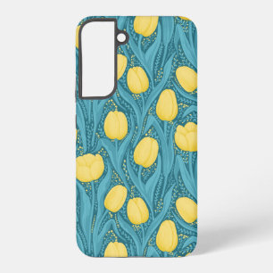 Tulpen in blauw en geel samsung galaxy hoesje