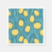 Tulpen in blauw en geel servet (Voorkant)