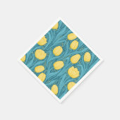 Tulpen in blauw en geel servet (Hoek)