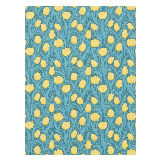 Tulpen in blauw en geel tafelkleed (Voorkant)