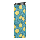 Tulpen in blauw en geel thermosbeker (Gedraaid links)