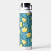 Tulpen in blauw en geel waterfles (Achterkant)