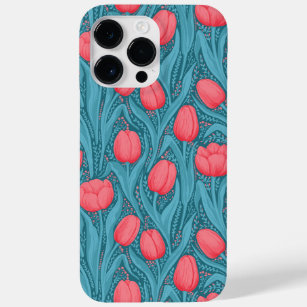 Tulpen in blauw en rood Case-Mate iPhone 14 pro max hoesje