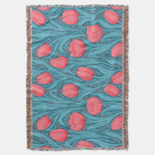 Tulpen in blauw en rood deken (Voorkant Verticaal)