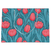 Tulpen in blauw en rood groot cadeauzakje (Voorkant)