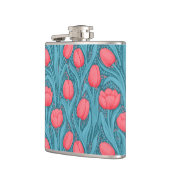 Tulpen in blauw en rood heupfles (Links)