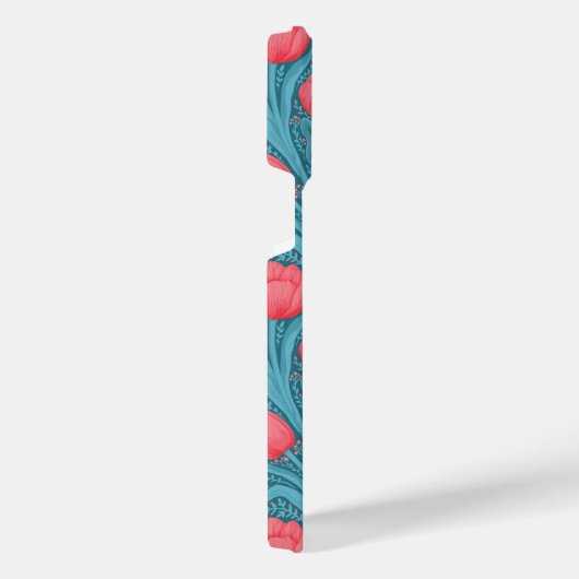 Tulpen in blauw en rood iPhone hoesje (Rechterkant)