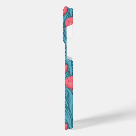 Tulpen in blauw en rood iPhone hoesje (Linkerkant)