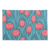 Tulpen in blauw en rood kussensloop (Achterkant-Rechts)