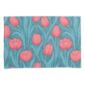 Tulpen in blauw en rood kussensloop (Voorkant-Rechts)