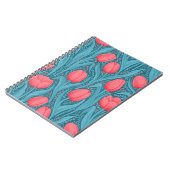 Tulpen in blauw en rood notitieboek (Linkerzijde)