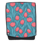 Tulpen in blauw en rood rugtassen (Voorkant)