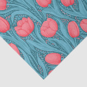 Tulpen in blauw en rood tissuepapier (Detail)