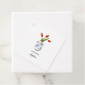 Tulpen in blauw- en witvaas bedankjes labels (In situ)