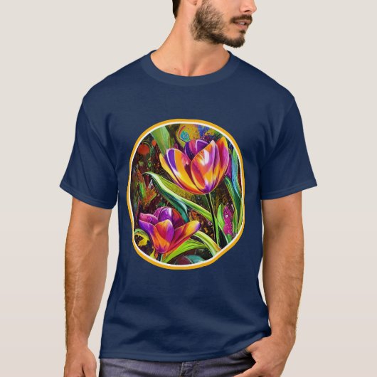 Tulpen in de cirkel t-shirt (Voorkant)
