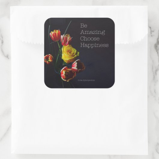Tulpen in de Dark Square Sticker (Tas)
