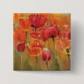 Tulpen in de Midst Vierkante Button 5,1 Cm (Voorkant)