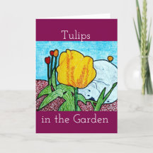Tulpen in de tuin Blank Wenskaart